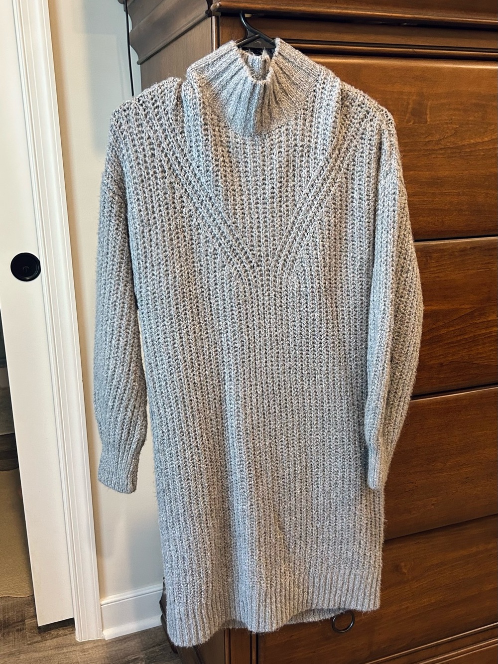 Old Navy Light Gray Knit Cowl Neck Sweater Dress